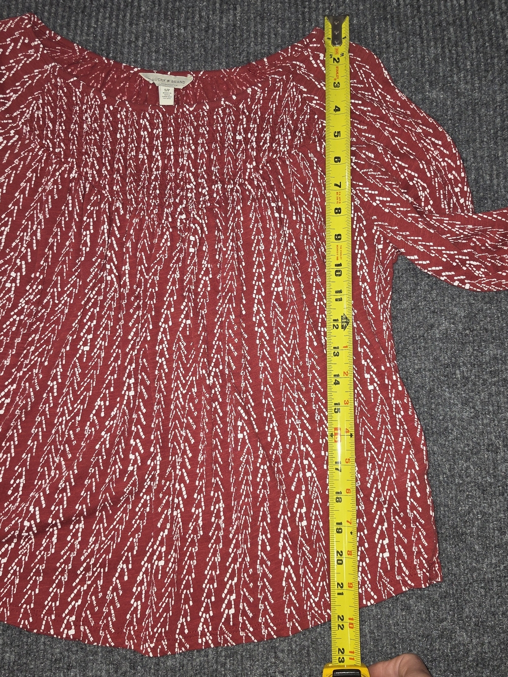 Lucky Brand Red and White Patterned Top - Picture 8 of 8